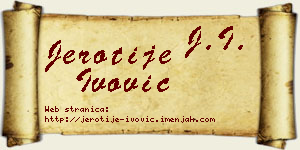 Jerotije Ivović vizit kartica